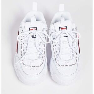 Fila Women's Disruptor II Premium Repeat Shoes White/Navy/Red